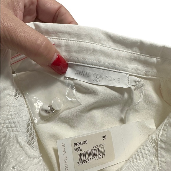 Anne Fontaine Ermine blouse NWT in moon white. Size 36 (equivalent to 0/2) - Picture 8 of 16